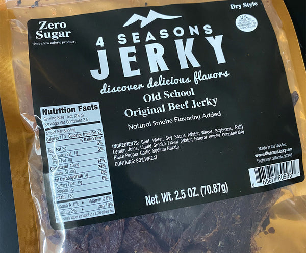 Old School Original Beef Jerky - Zero Sugar - 2.50 oz